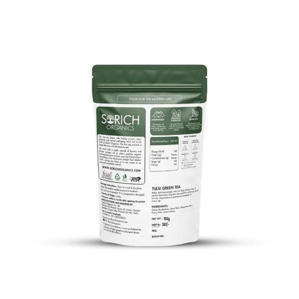 Sorich Organics Tulsi Green Tea | Grocsy