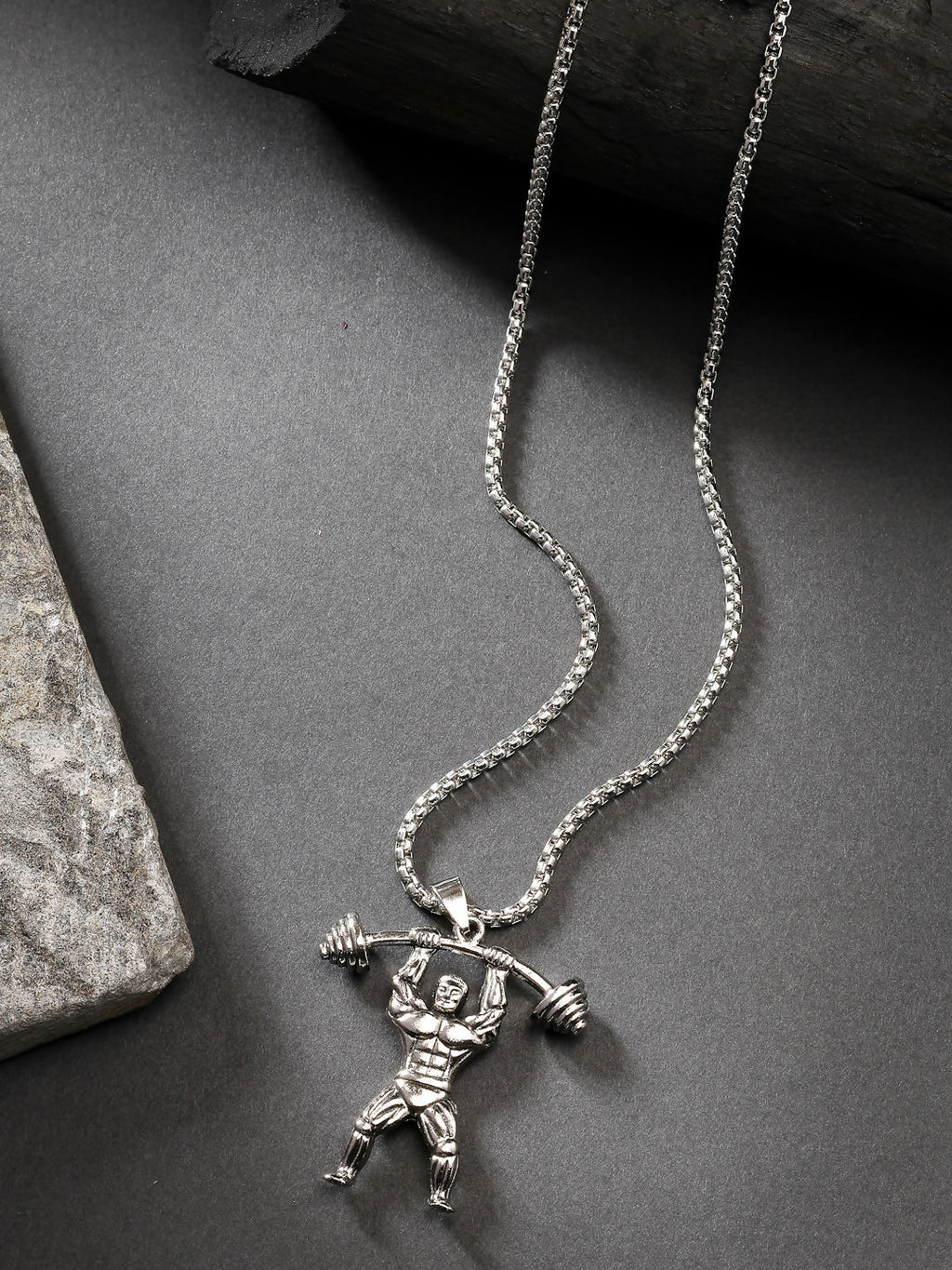 NVR Men's Silver-Plated Stainless Steel Hanuman Pendant with Chain | Grocsy
