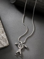 NVR Men's Silver-Plated Stainless Steel Hanuman Pendant with Chain | Grocsy
