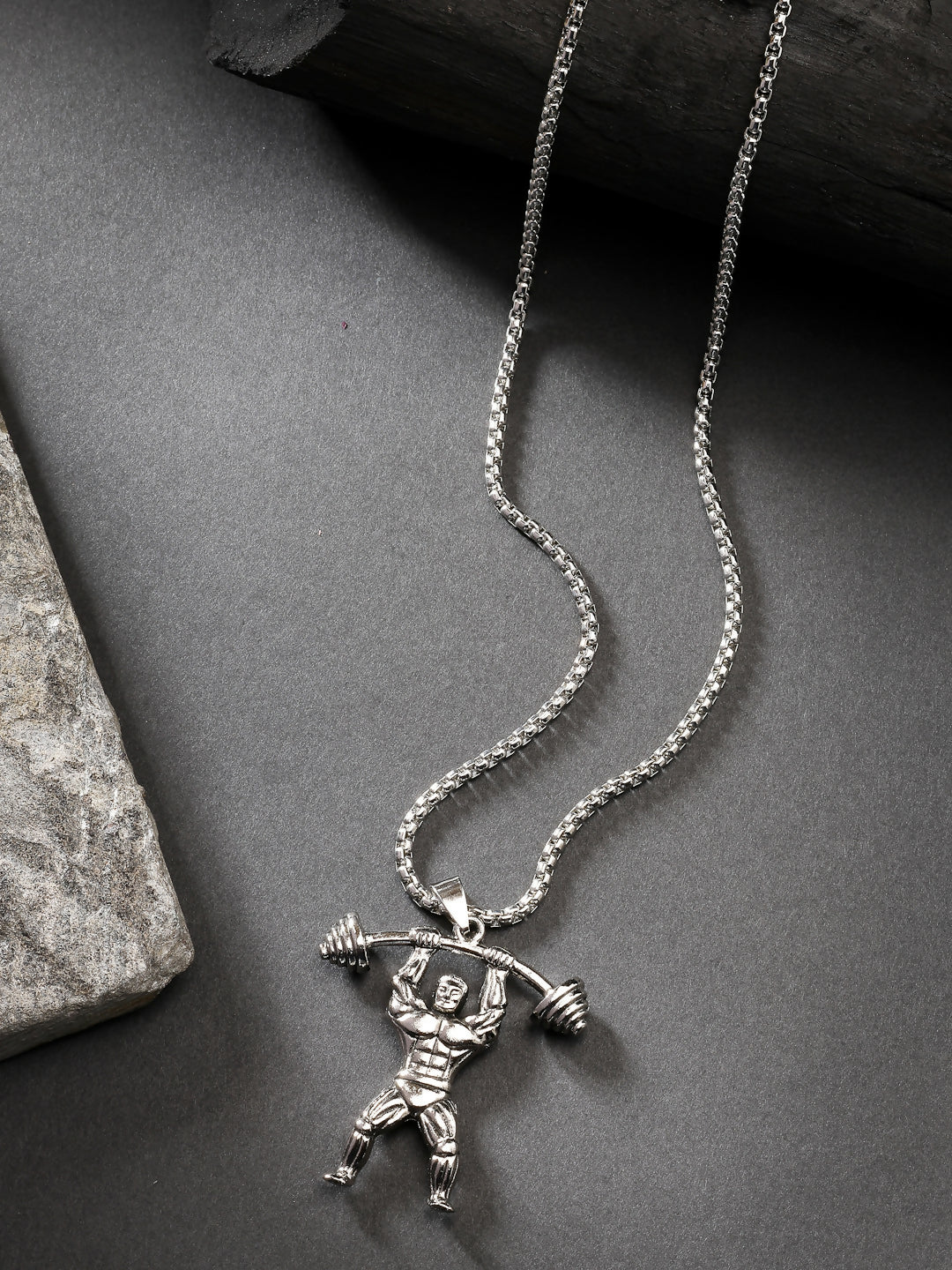 NVR Men's Silver-Plated Stainless Steel Hanuman Pendant with Chain | Grocsy