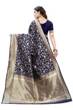 Vamika Banarasi Jacquard Weaving Navy Blue Saree (PARINITI NAVY) | Grocsy