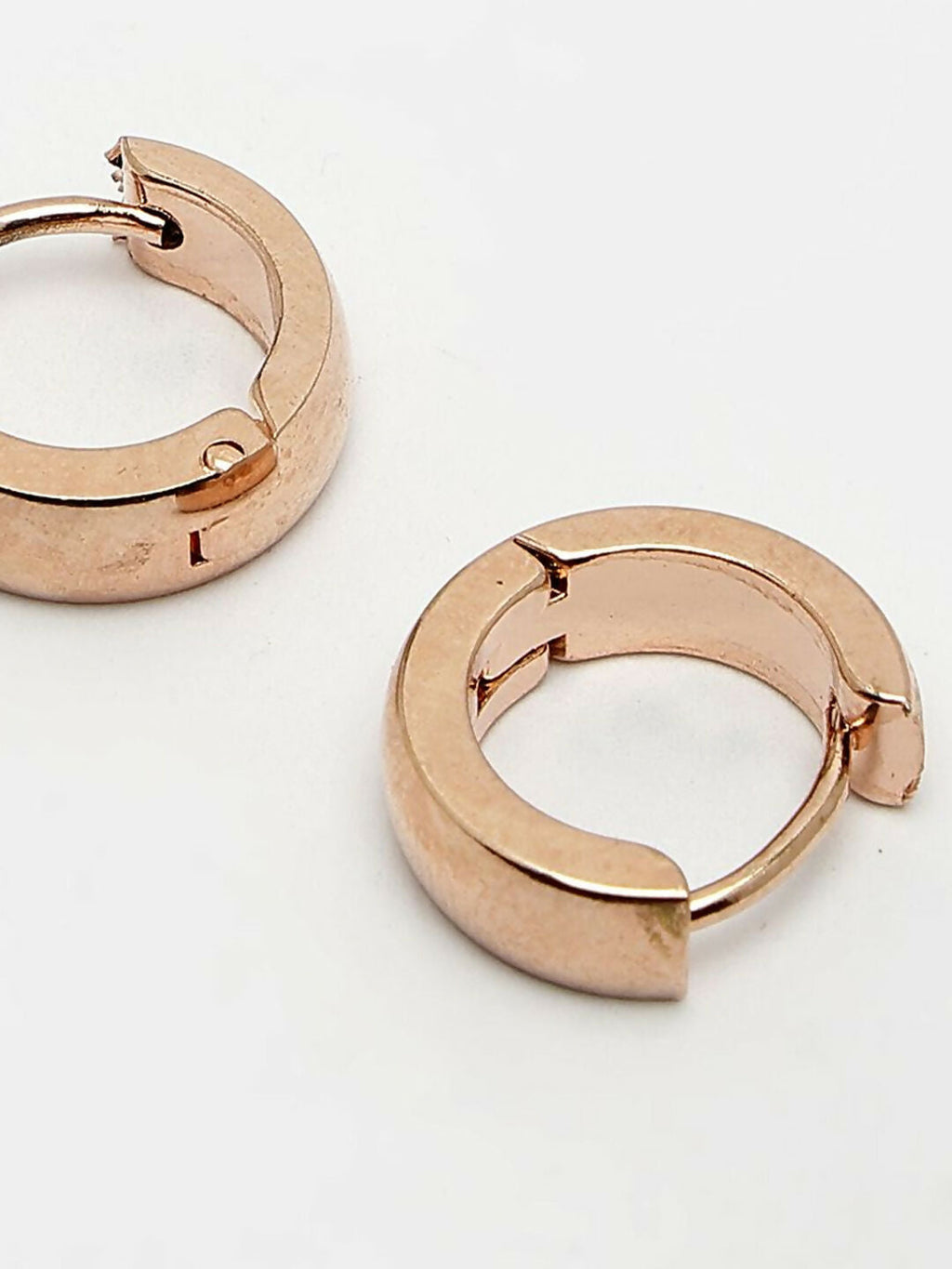 NVR Men's Rose Gold Plated Hoop Earrings | Grocsy