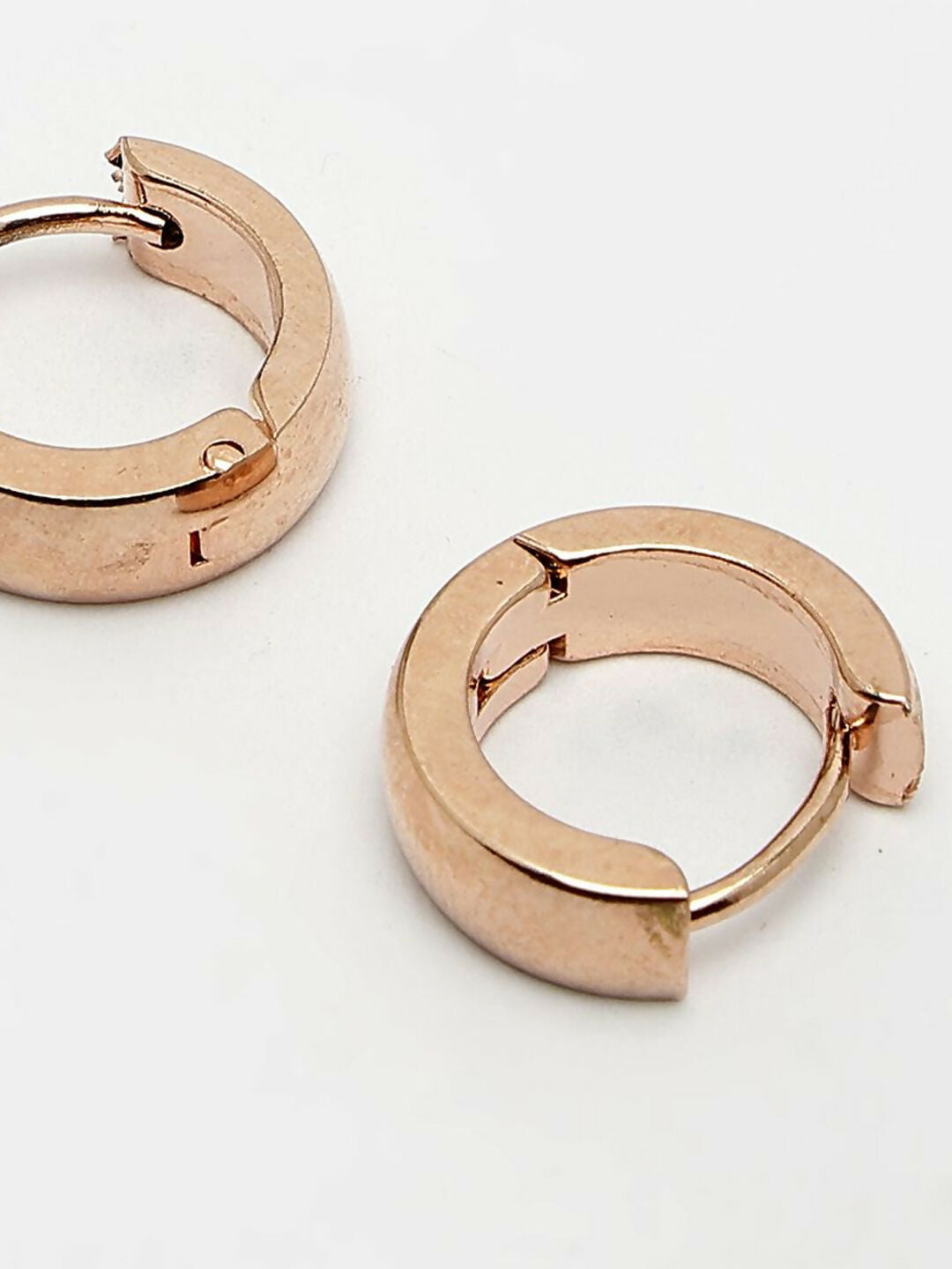NVR Men's Rose Gold Plated Hoop Earrings | Grocsy