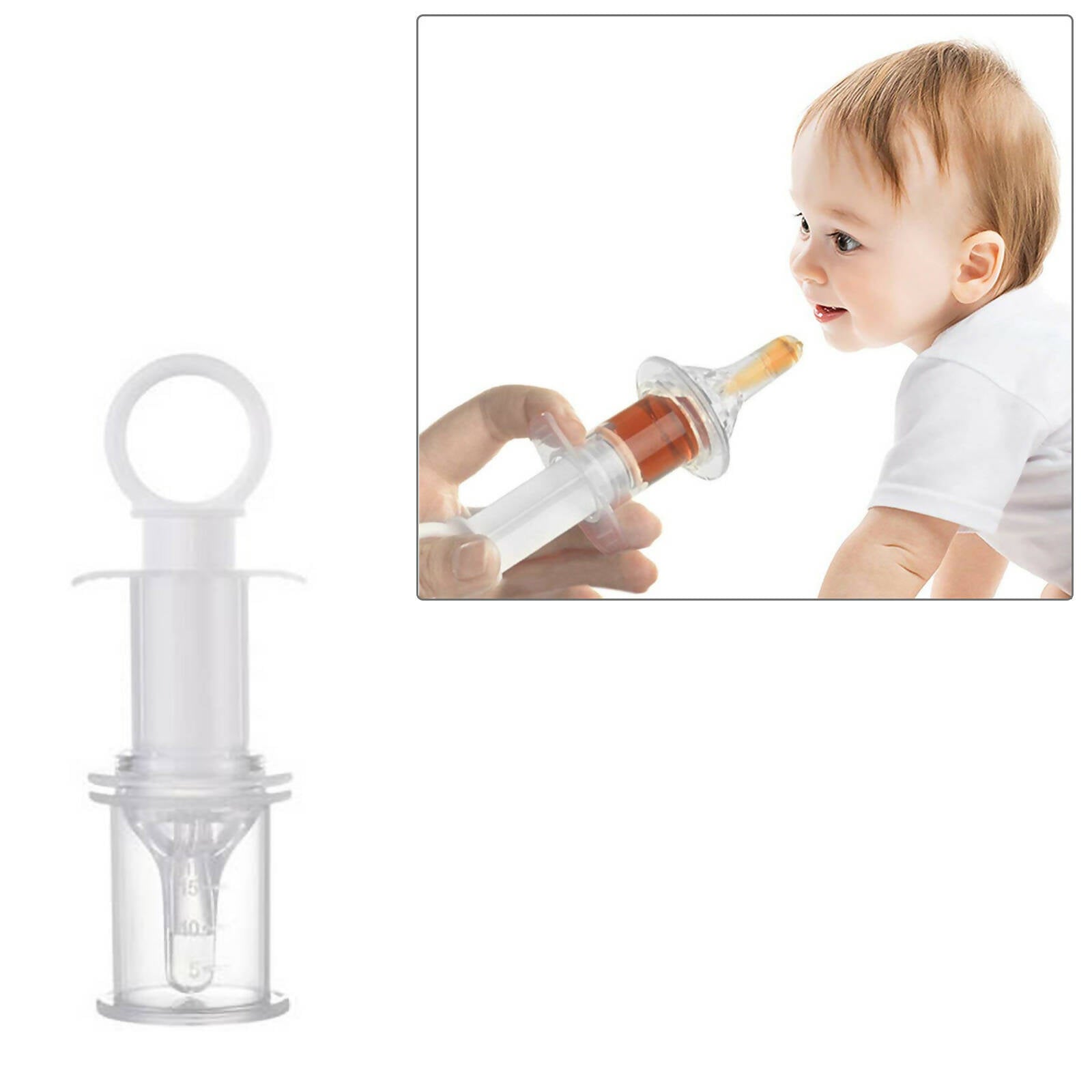Safe-O-Kid Baby'S Bpa-Free Silicone Liquid Medicine Feeder/Dropper, White | Grocsy