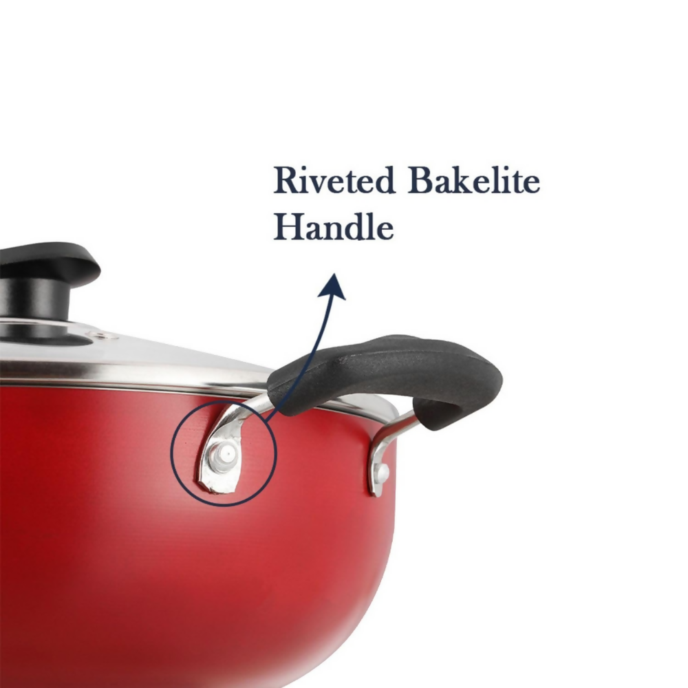 Vinod Zest Deep Kadhai with Glass Lid | Grocsy