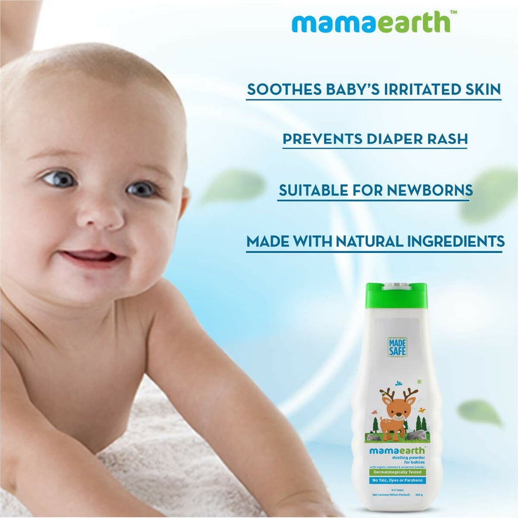 Mamaearth Daily Moisturizing Lotion & Dusting Powder with Organic Oatmeal & Arrowroot Powder for Babies | Grocsy