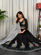Lehenga Mart Black Designer Navratri Lehenga Choli for Women | Grocsy