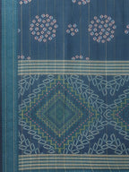 Yufta Women Blue Bandhani Printed Regular Gotta Patti Kurta with Palazzo & With Dupatta | Grocsy
