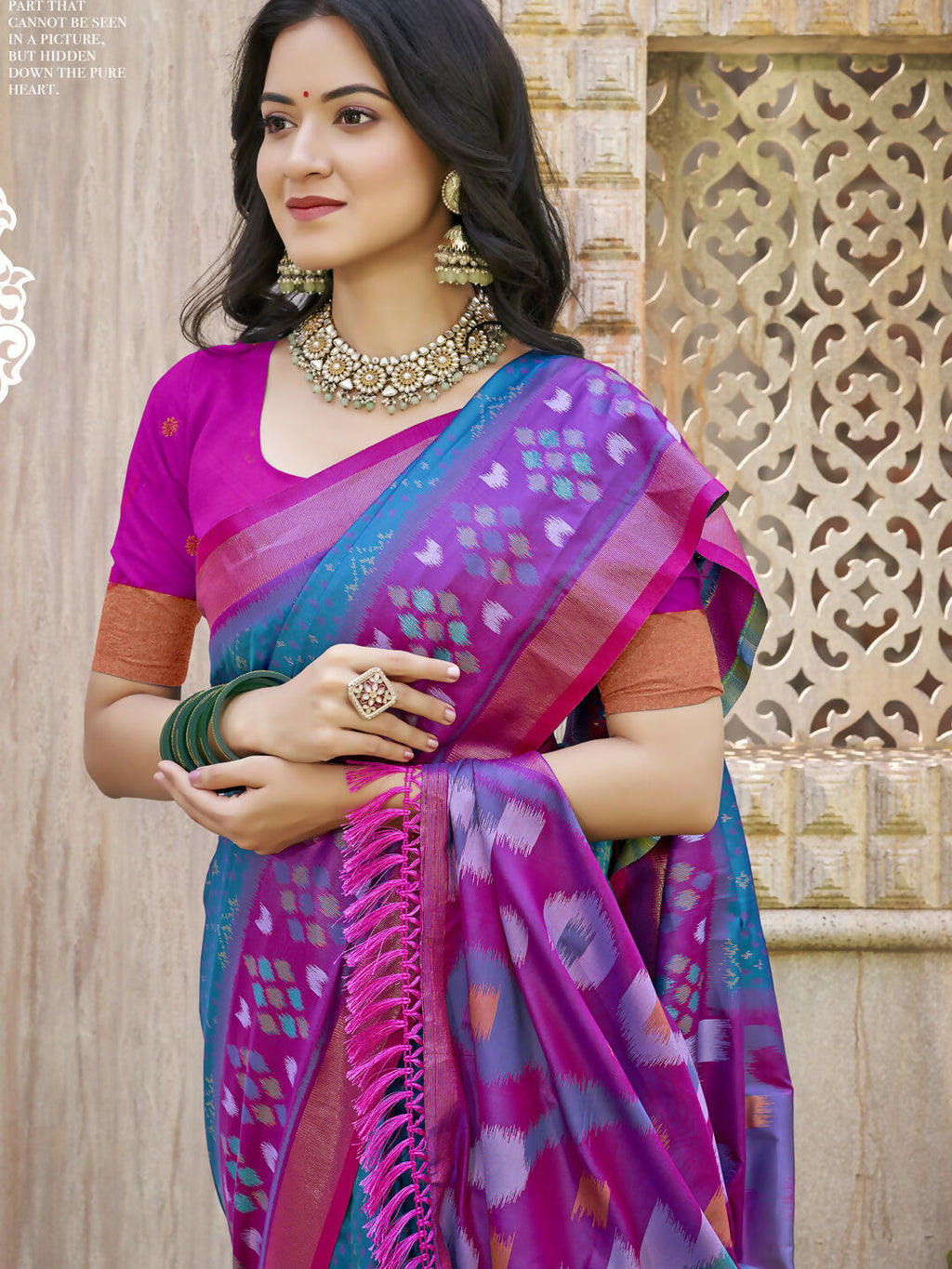 Shree Shyam Fashion Pochampalli Silk Sea Green Saree | Grocsy
