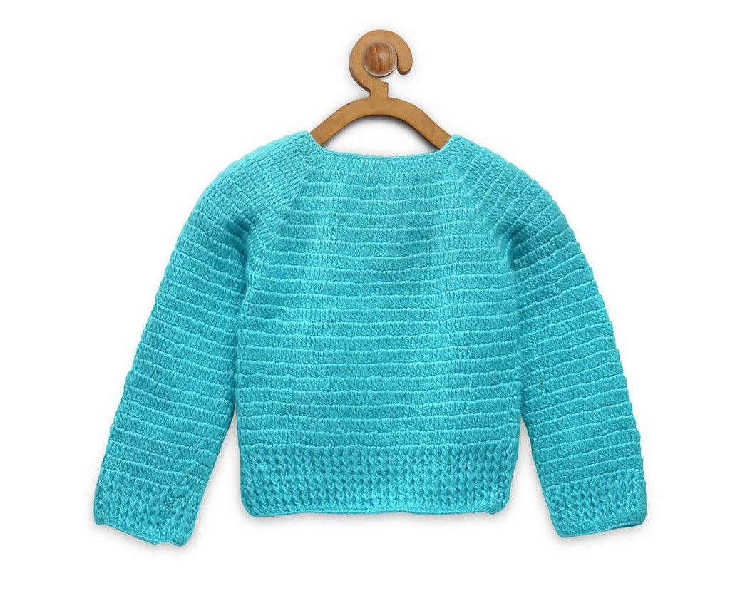 Chutput Kids Blue Coloured Solid Pullover with Penguin Applique Detail | Grocsy