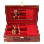 Nizalia Carved Motif Of Flora Handmade Beautiful Jewellery Box With Mirror | Grocsy