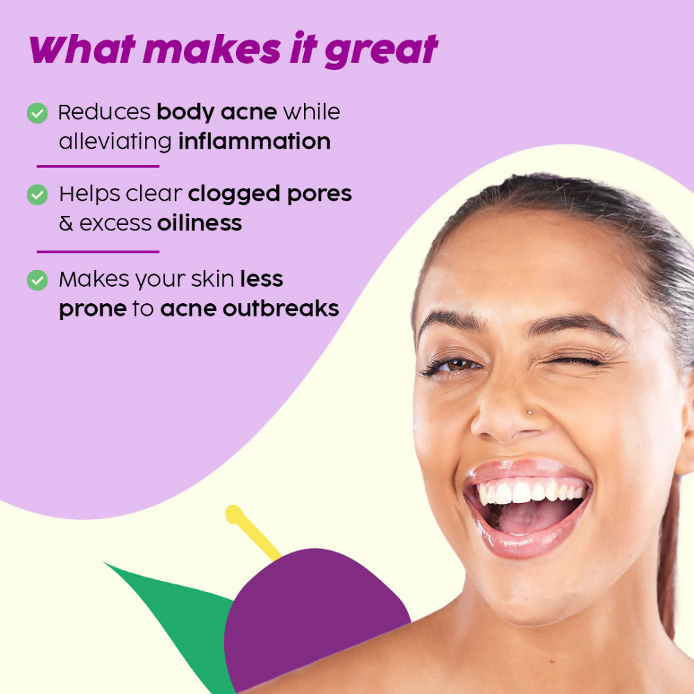 PLIX The Plant Fix Jamun Active Acne Regime With Cleanser & Body Wash For Women & Men | Grocsy