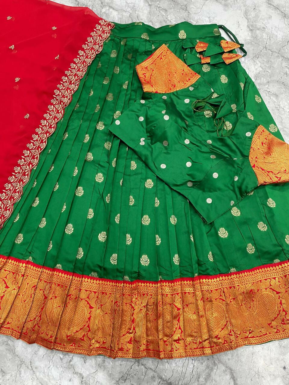 Teeya Creation New Womens Latest Embroidered Designer Lehenga Choli Set - Green | Grocsy