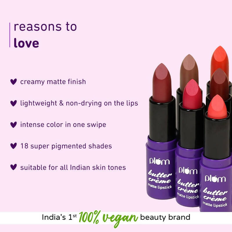 Plum Butter Crème Matte Lipstick Ruby Who? - 135 (Cool Toned Red) | Grocsy