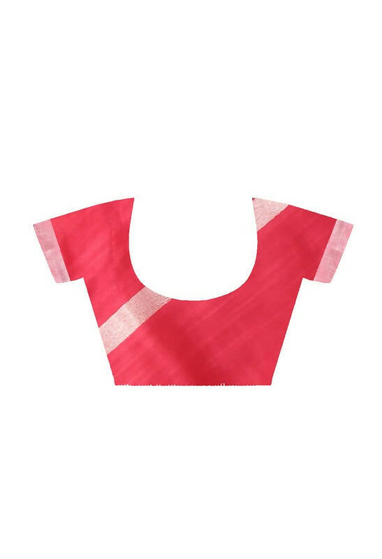 Mominos Fashion Moeza Rose Pink All Over Buti Handloom Silk Saree with unstitched Blouse piece | Grocsy
