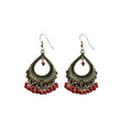 Tiaraa Red Beads Polki Earrings For Women