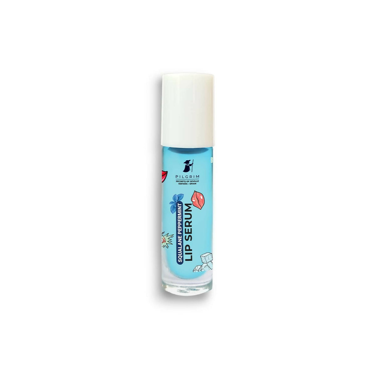 Pilgrim Spanish Lip Serum (Peppermint) with Roll-on For Visibly Plump Lips, Hydrating Lip Serum For Dark Lips | Grocsy