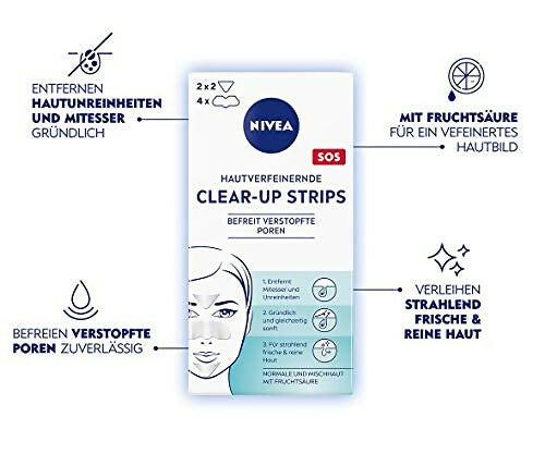 Nivea Visage Hautverfeinerndes Clear Up Strips | Grocsy