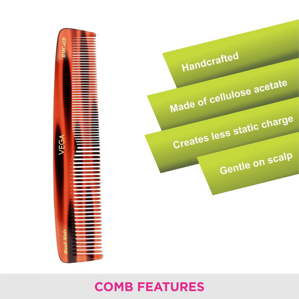 Vega Handcrafted Graduated Dressing Comb - HMC-42D | Grocsy