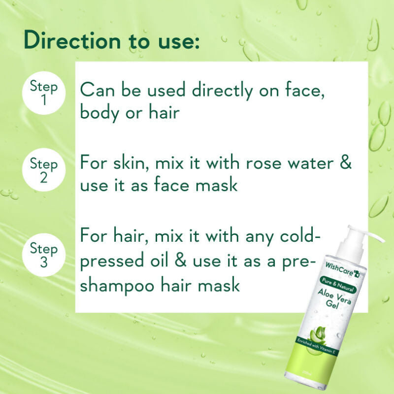 Wishcare Pure Aloe Vera Gel+ Rose Water Combo | Grocsy