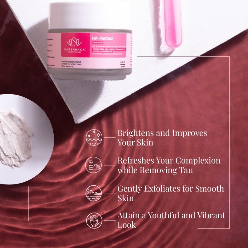 Earthraga HA + Retinol Face Scrub | Grocsy