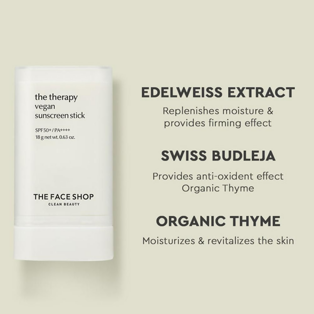 The Face Shop The Therapy Sunscreen Stick SPF50+ PA++++ | Grocsy