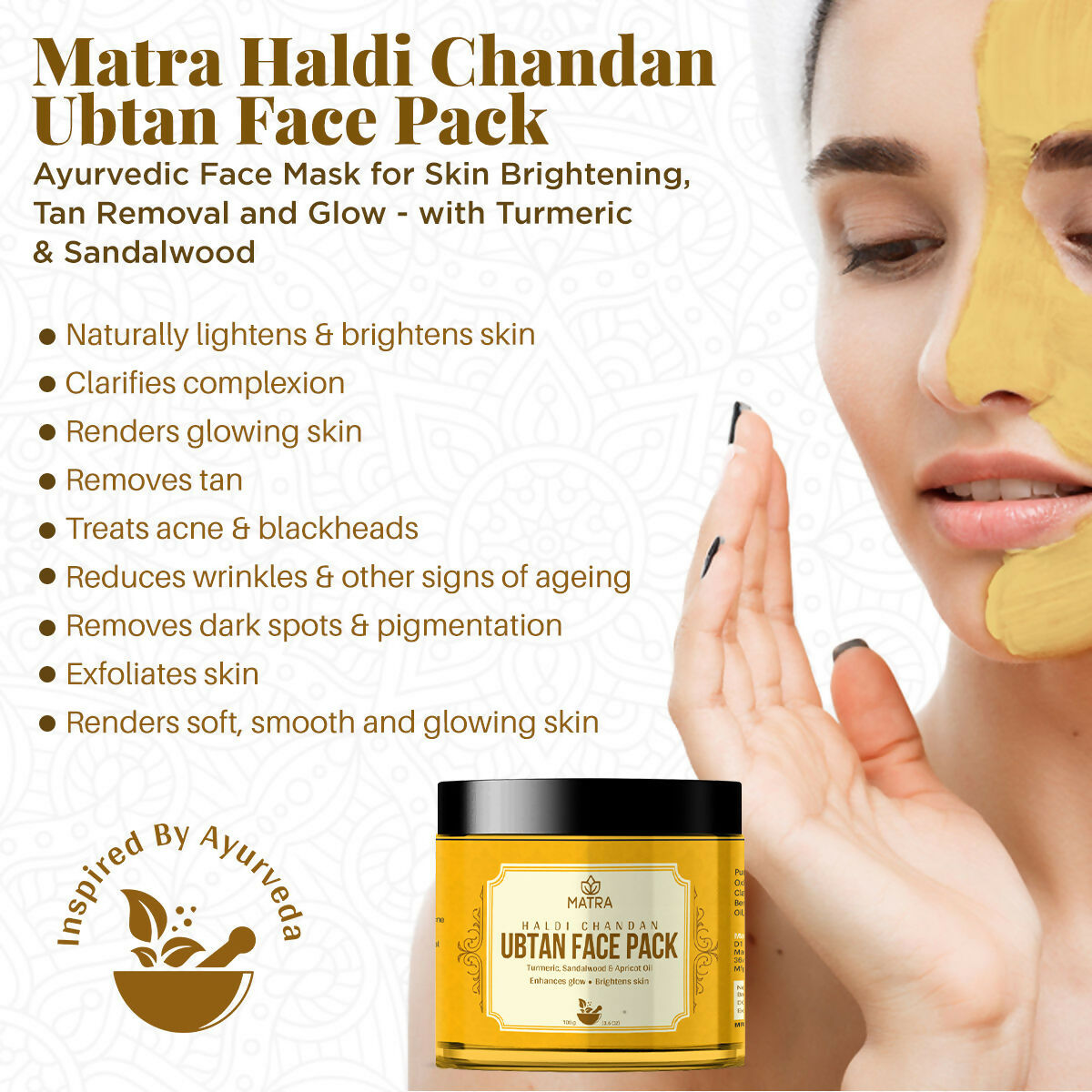 Matra Haldi Chandan Ubtan Face Pack To Enhance Glow & Brighten Skin | Grocsy