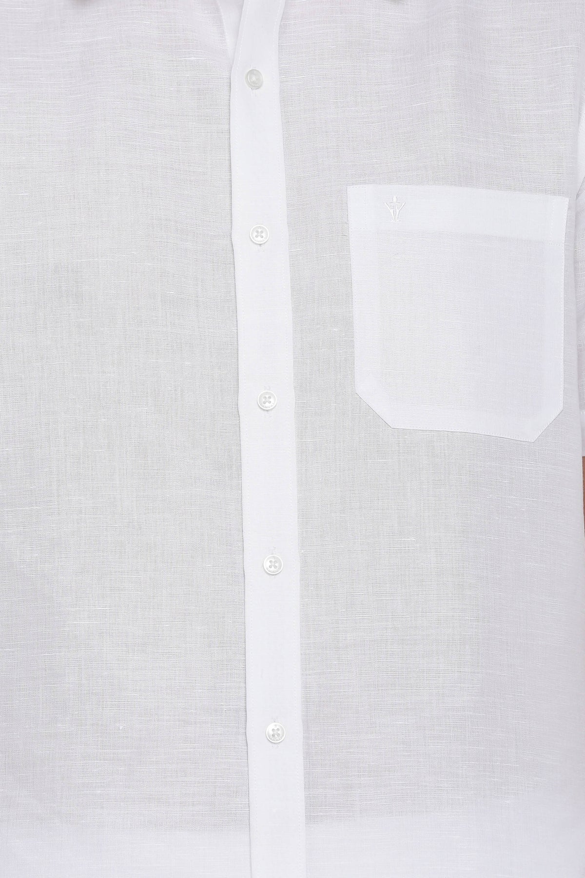 Ramraj Cotton Mens Cotton Linen Half Sleeve White Shirt | Grocsy