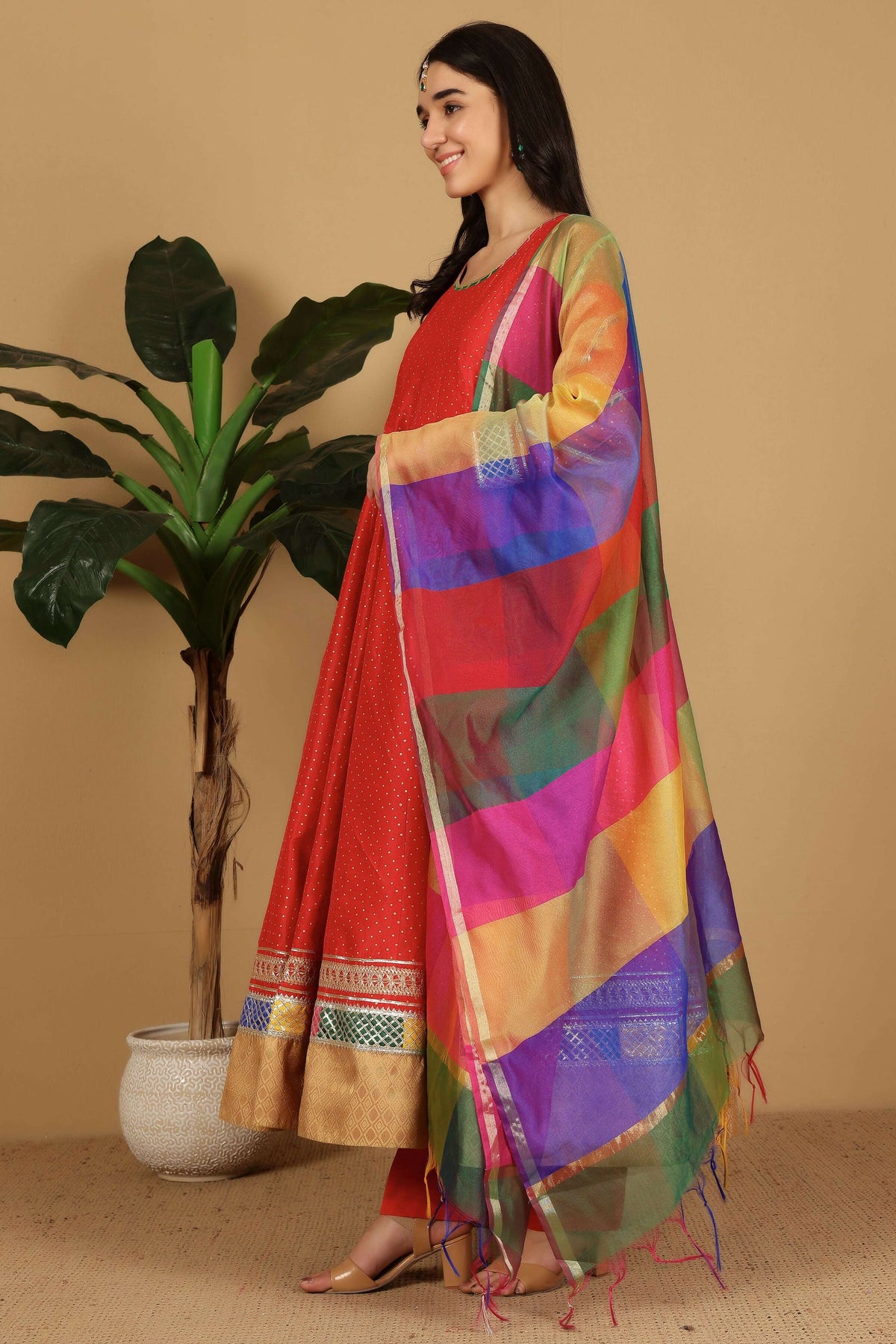 Joban Fashion Red Silk Lehenga Set | Grocsy