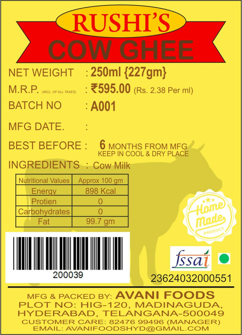 Avani Foods Cow Ghee | Grocsy