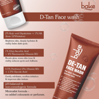 Bake De-Tan Coffee Face Wash with Kojic Acid | Grocsy