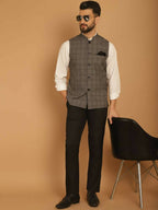 Even Apparels Nehru Jacket With Welt Pockets - Grey | Grocsy