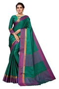 Vamika Ethnic Fire Green Cotton Silk Saree | Grocsy