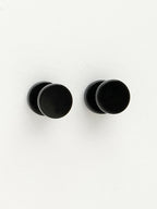 NVR Men's Black Rhodium-Plated Metal Studs Earring | Grocsy