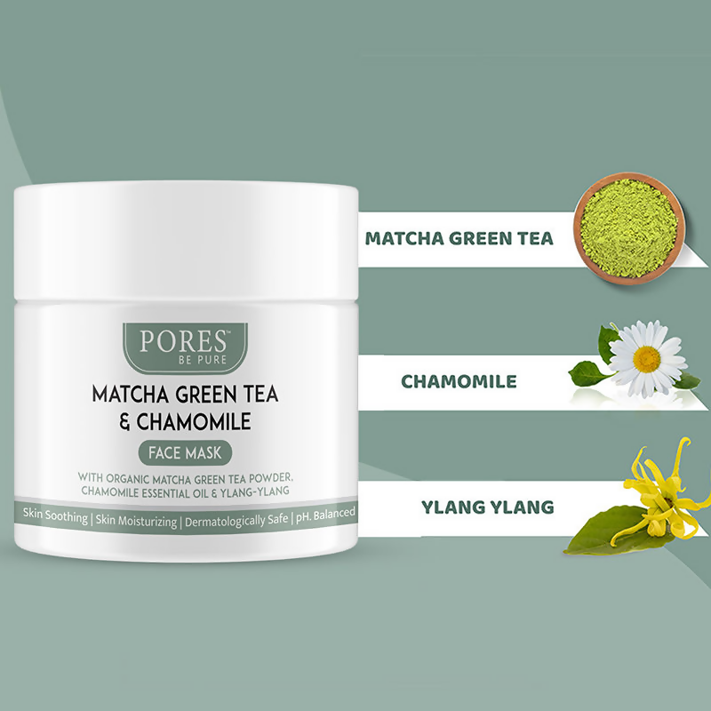 Pores Be Pure Matcha Green Tea Clay Face Mask With Green Tea | Grocsy