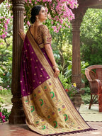 Shree Shyam Fashion Wine Soft Silk Saree | Grocsy