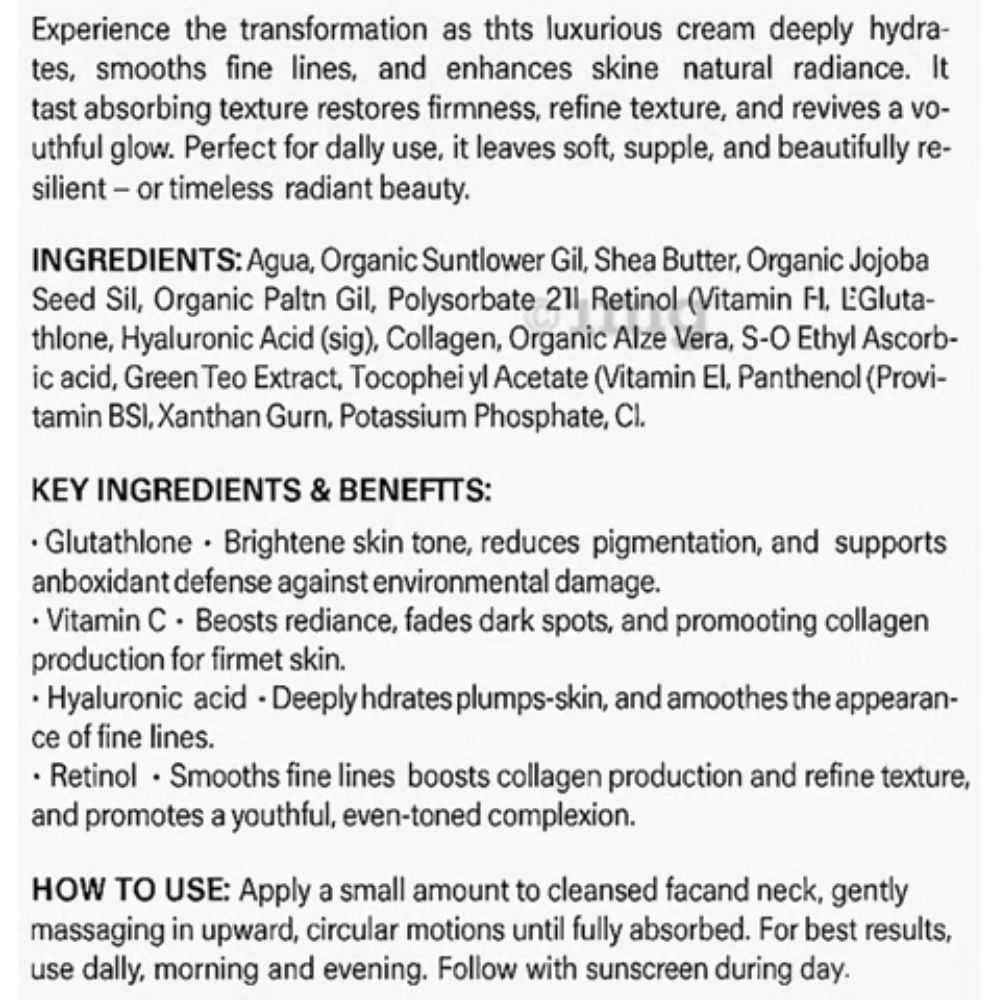 bio Mystery Collagen + Retinol + Hyaluronic Cream with Vitamin C & Glutathione | Grocsy