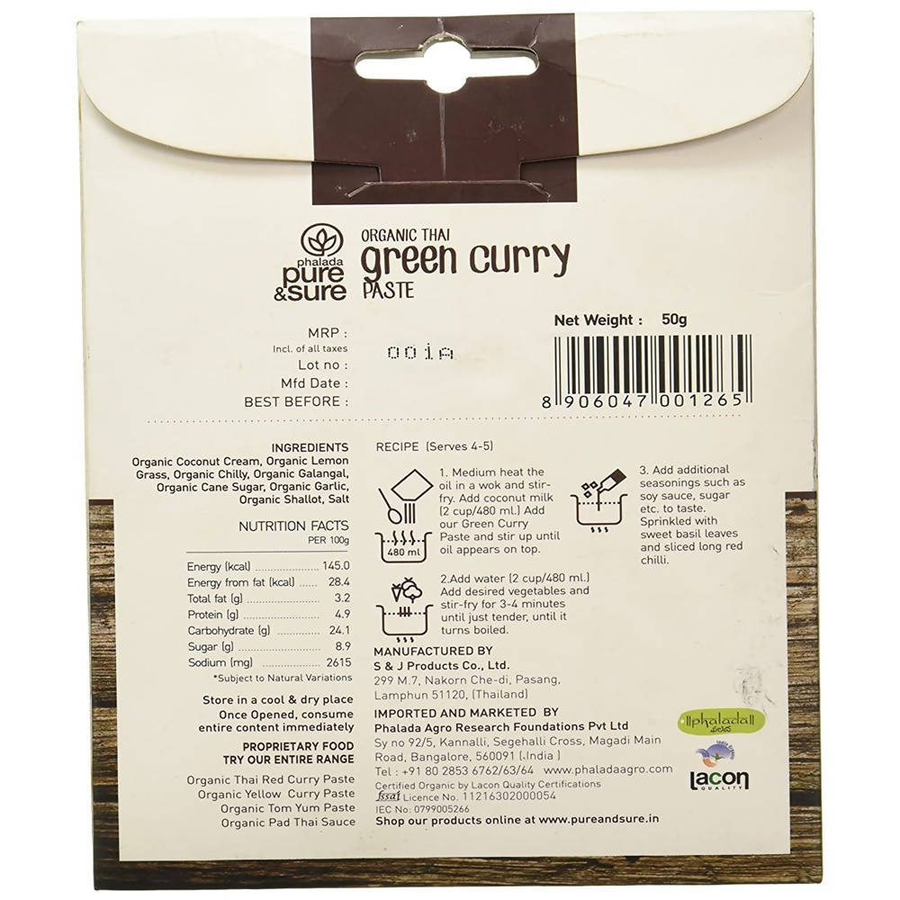 Pure & Sure Organic Thai Green Curry Paste | Grocsy