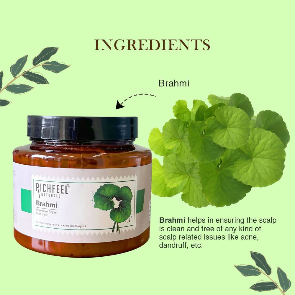 Richfeel Naturals Brahmi Intensive Repair Hair Pack | Grocsy