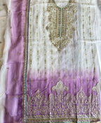 KC Designer Purple Ombre Straight Suit For Women With Hand Embroidery | Grocsy