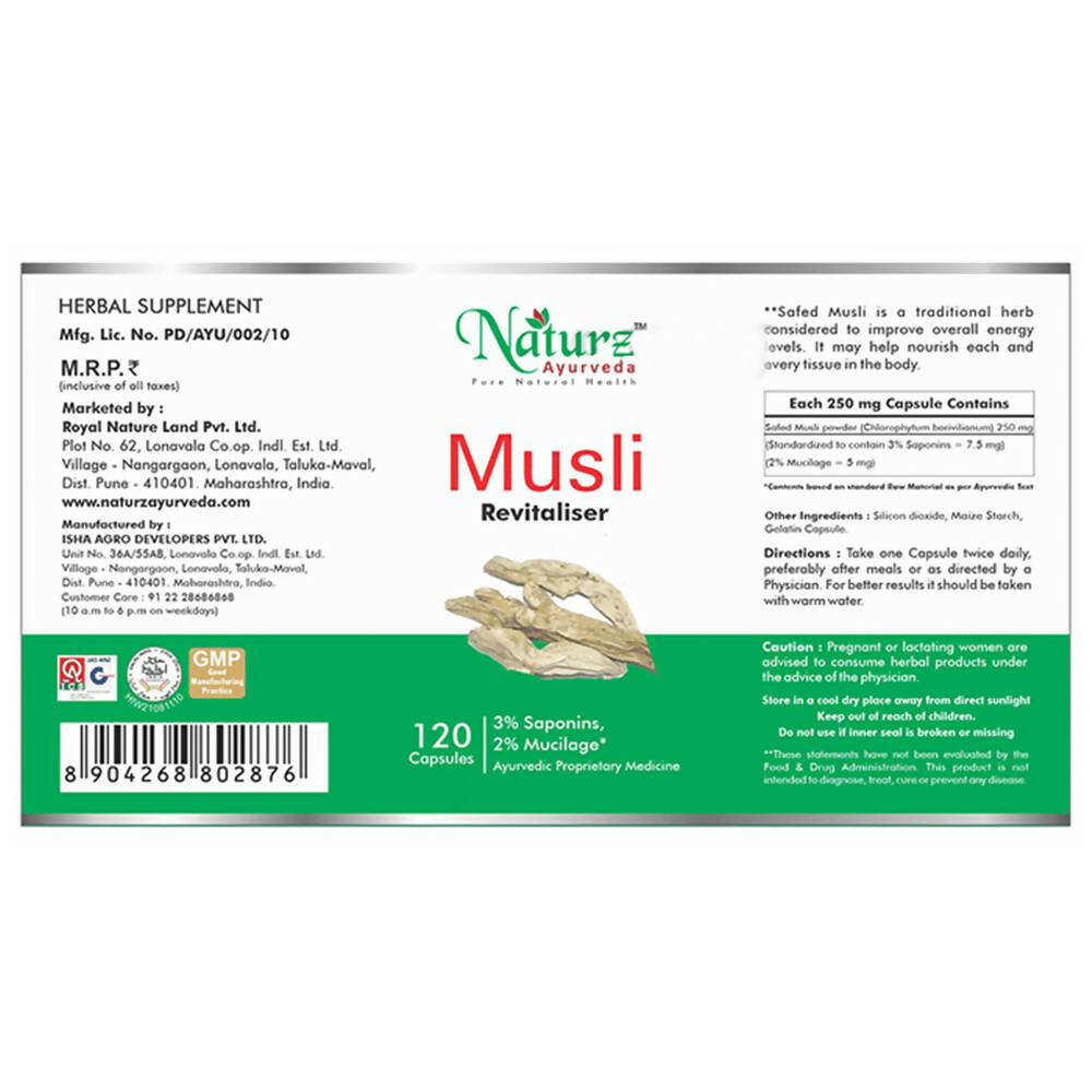 Naturz Ayurveda Musli Capsules | Grocsy