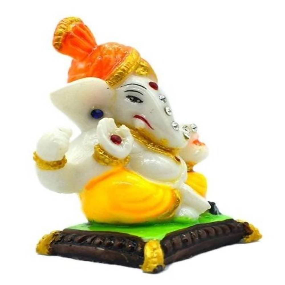 Puja N Pujari Ganesha Golden Color Showpiece Idol For Car Dashboard | Grocsy