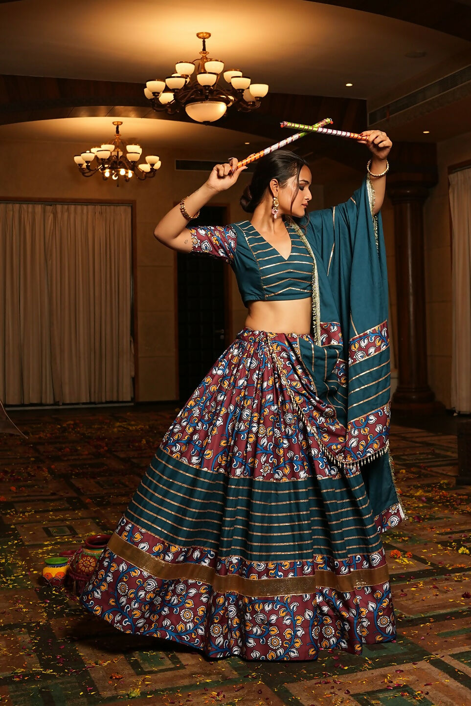 AI Fashion Rama Crepe Designer Navratri Wear Lehenga Choli Collection | Grocsy