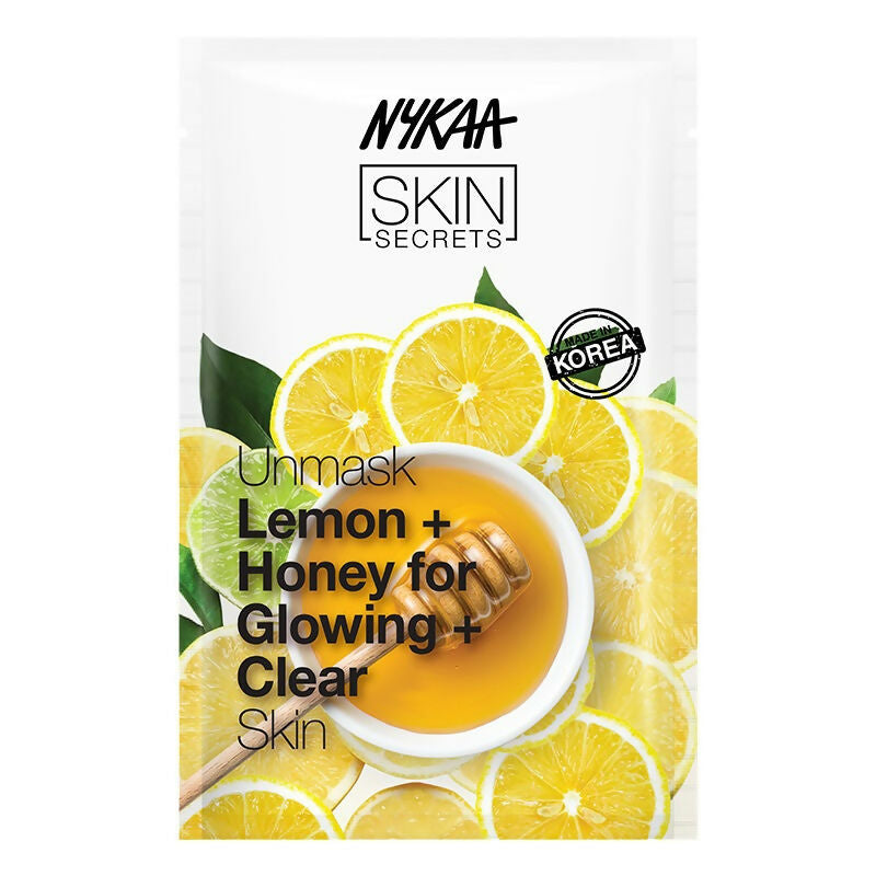 Nykaa Skin Secrets Indian Rituals Lemon + Honey Sheet Mask For Glowing & Clear Skin | Grocsy