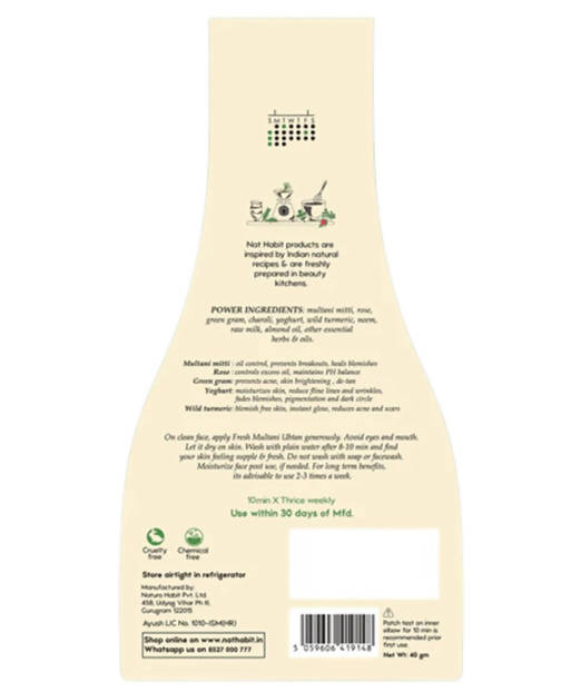 Nat Habit Rose Blush Fresh Multani Ubtan | Grocsy