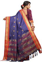 DEIANA'S Beautiful Designer Golden zari Soft Lichi Silk Saree - Purple | Grocsy