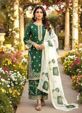 Teeya Creation Green Fendy Silk Beads Work Designer Wedding Wear Salwar Suit | Grocsy