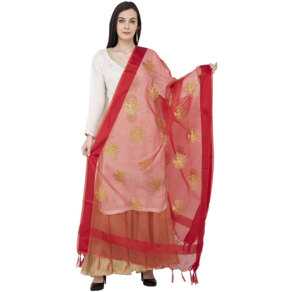 A R Silk Tissue Zari Emb. Fancy Dupatta Mehroon Color Dupatta or Chunni | Grocsy