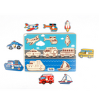 Nesta Toys Wooden Vehicle Knob Puzzle (8 Pcs) | Grocsy