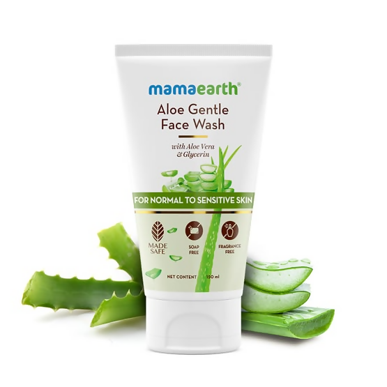 Mamaearth Aloe Gentle Face Wash for Normal to Sensitive Skin | Grocsy